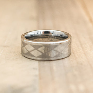 8mm Tungsten Carbide Ring with an Argyle Laser Design