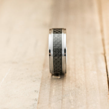 8mm Polished Tungsten with Carbon Fiber Inlay