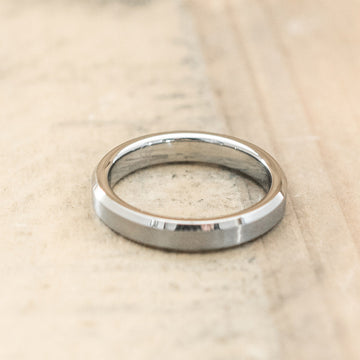 4mm Tungsten Carbide Satin Beveled Ring