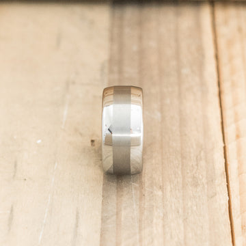 10mm Domed Tungsten Carbide Ring with a Brushed Center Stripe