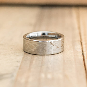 8mm Tungsten Carbide Band Laser Engraved with an Infinity Design
