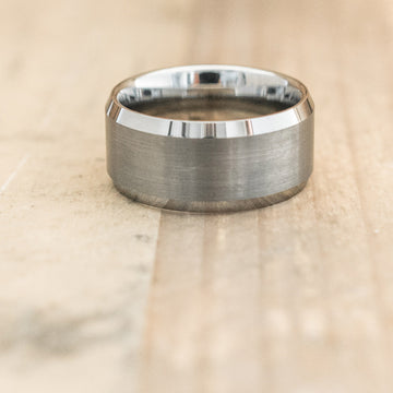 10mm Tungsten Carbide Satin Beveled Ring