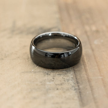 8mm Polished Tungsten & Ceramic Ring