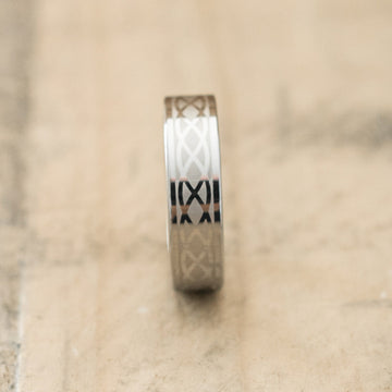 6mm Tungsten Carbide Band Laser Engraved with an Infinity Design
