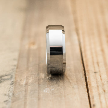 8mm Tungsten Carbide Beveled Ring