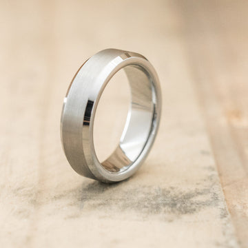6mm Tungsten Carbide Satin Beveled Ring
