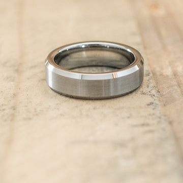 6mm Tungsten Carbide Satin Beveled Ring