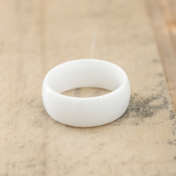8mm White Tungsten Ceramic Ring