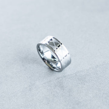 8mm Tungsten Carbide Ring with an Argyle Laser Design