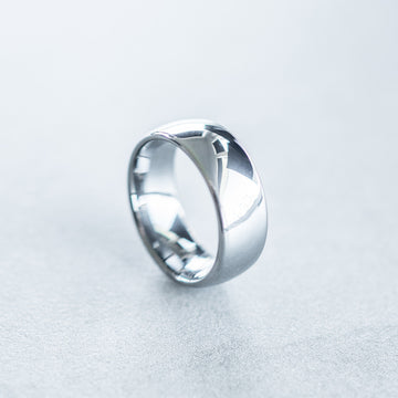 8mm Tungsten Carbide Half Round Domed Ring