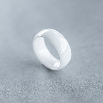 8mm White Tungsten Ceramic Ring